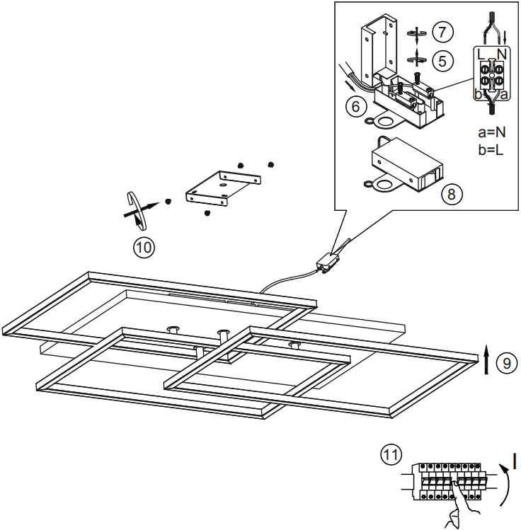 Paul Neuhaus Palma LED ceiling lamp CCT frame 03