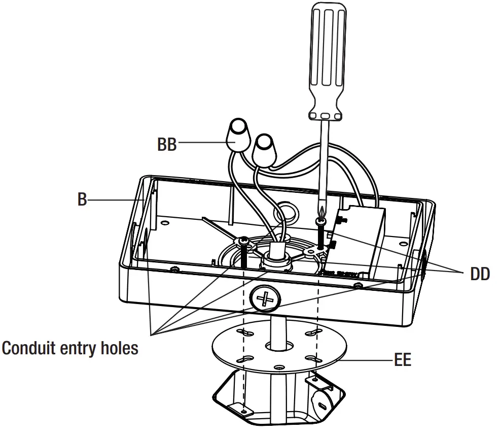 504091120 9 Inch Rectangular Marine Bulkhead with Color Preference Installation illustration