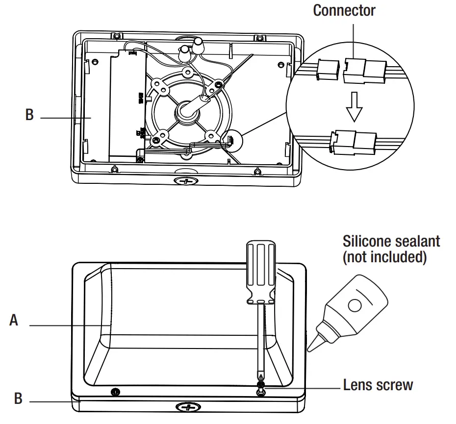 504091120 9 Inch Rectangular Marine Bulkhead with Color Preference Installation illustration