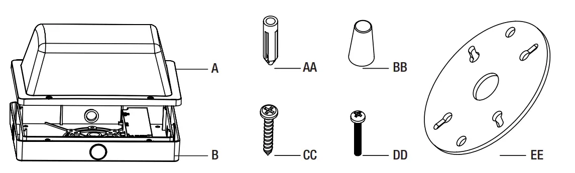 504091120 9 Inch Rectangular Marine Bulkhead with Color Preference Package Content
