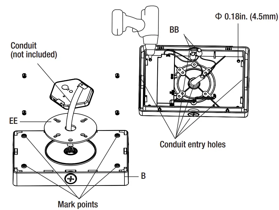 504091120 9 Inch Rectangular Marine Bulkhead with Color Preference Installation illustration