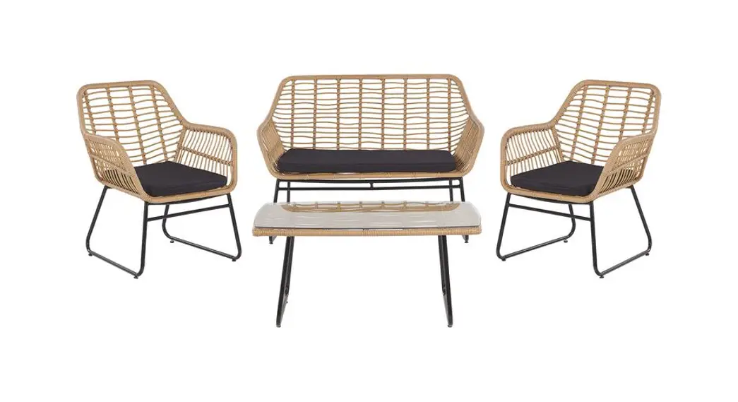 Vonhaus 2500325 Natural Rattan Cane Table And Sofa Set Instruction Manual