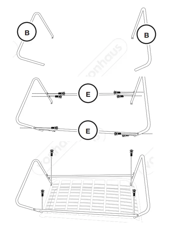 VonHaus 2500325 Natural Rattan Cane Table and Sofa Set - CHAIR ASSEMBL2
