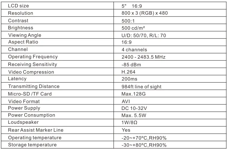 Haloview M5111 2.4G Digital 720P 5Inch-LCD-Wireless-Monitor-FIG2