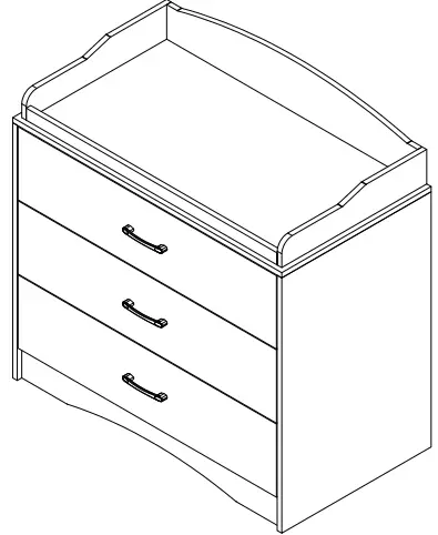 FUFU GAGA LJY-KF200067-02 3-Drawer Dresser White 3-Drawer Accent Chest-fig1