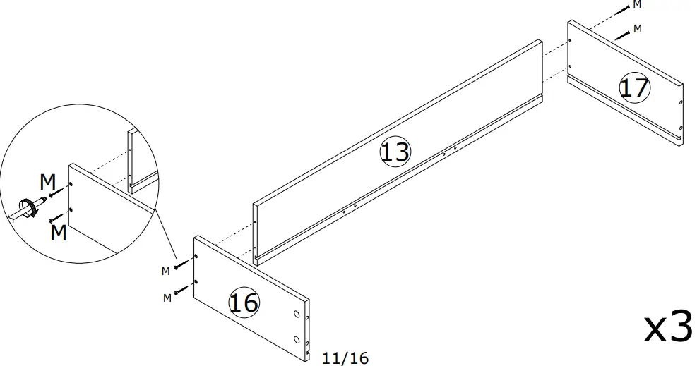 FUFU GAGA LJY-KF200067-02 3-Drawer Dresser White 3-Drawer Accent Chest-fig18