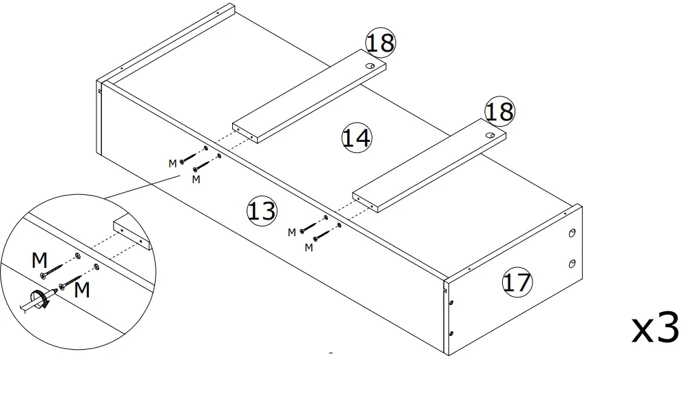FUFU GAGA LJY-KF200067-02 3-Drawer Dresser White 3-Drawer Accent Chest-fig20