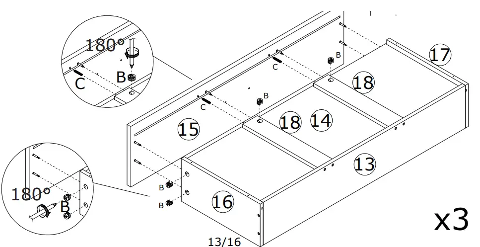 FUFU GAGA LJY-KF200067-02 3-Drawer Dresser White 3-Drawer Accent Chest-fig22