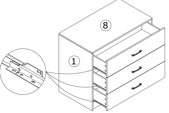 FUFU GAGA LJY-KF200067-02 3-Drawer Dresser White 3-Drawer Accent Chest-fig25