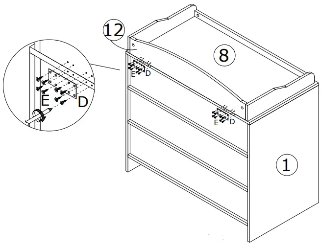 FUFU GAGA LJY-KF200067-02 3-Drawer Dresser White 3-Drawer Accent Chest-fig26