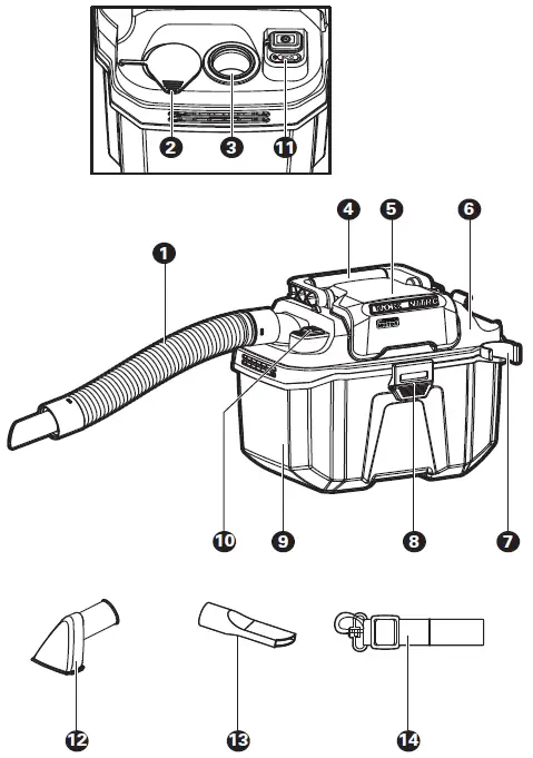 WORX WX031.X 20V Cordless Wet-Dry Vacuum Cleaner 2