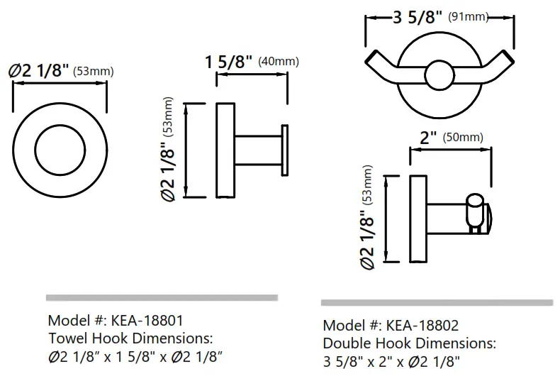 Kraus KEA 18801BG Elie Single Hook Brushed Gold Towel Hook - fig