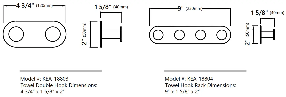 Kraus KEA 18801BG Elie Single Hook Brushed Gold Towel Hook - fig1