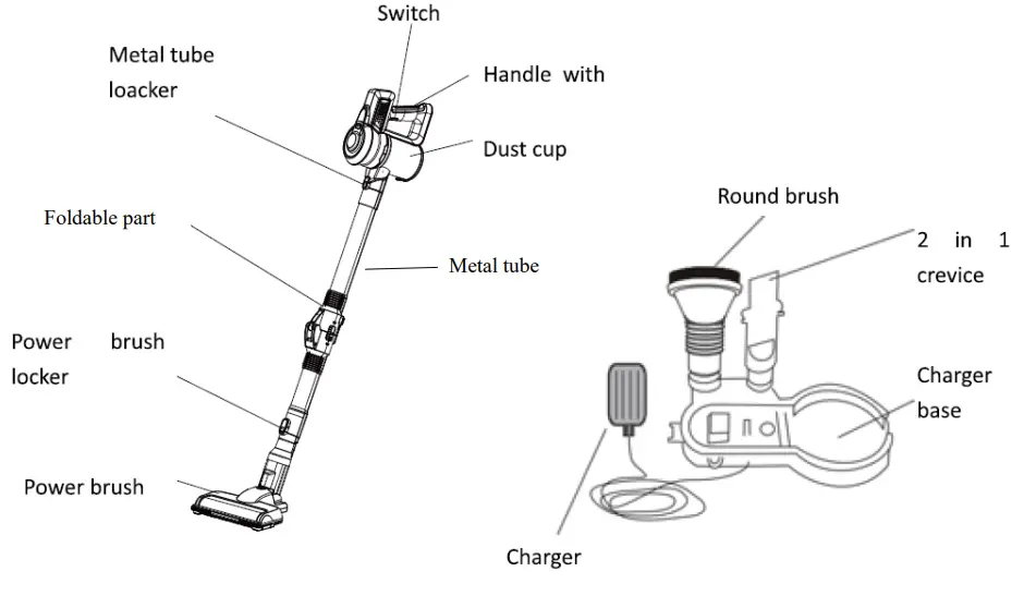HKoenig 069dn 2 in 1 Foldable Vacuum Cleaner-fig1