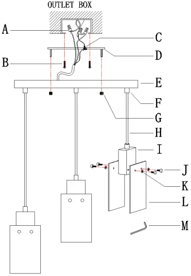 ZEVNI Ordway A04792C3 Kitchen Island Light-FIG3