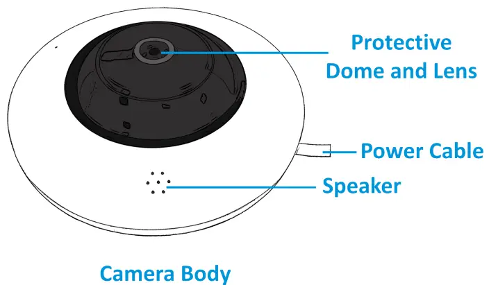 clare CLR V100 4T36WF W Performance Series WiFi Fisheye Camera - Cables1