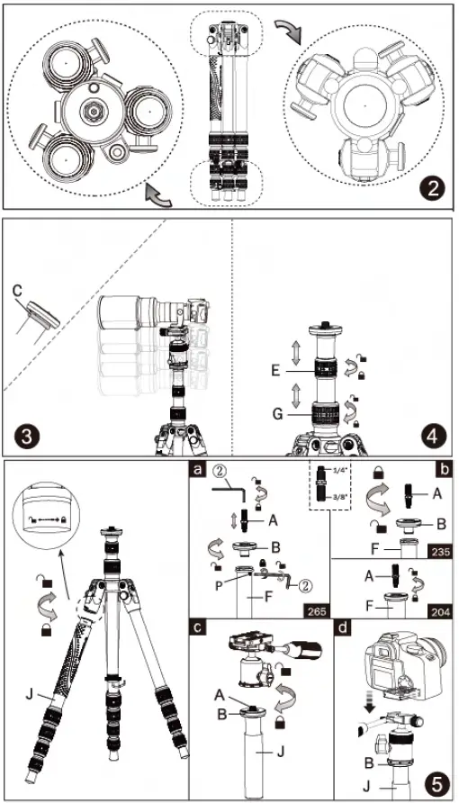 VANGUARD-VEO-3T-Tripod-Series-Aluminum-Tripod-Leg-FIG-2