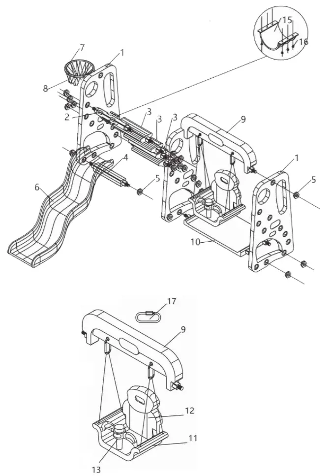 kogan NBSWNGSLIDA Kids Swing and Slide Basketball -fig 5