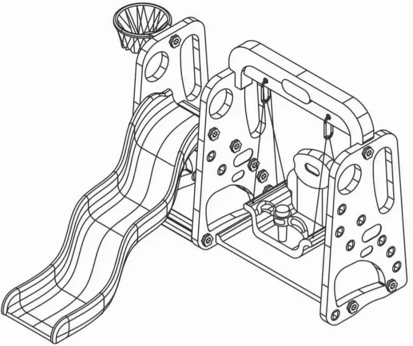 kogan NBSWNGSLIDA Kids Swing and Slide Basketball