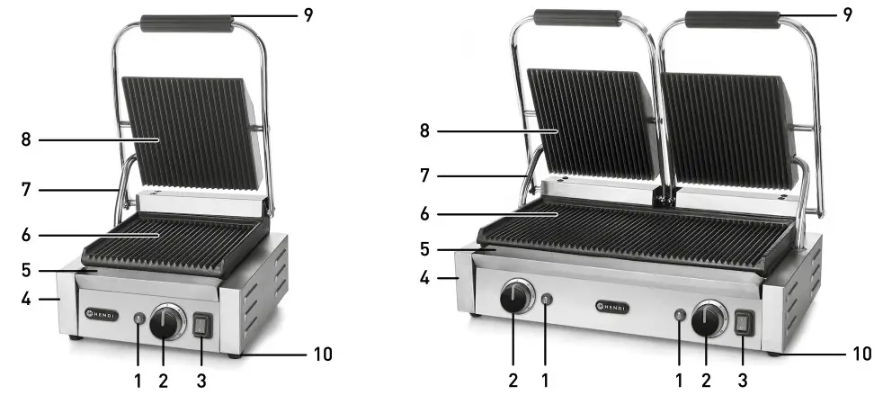 HENDI 263501 Contact Grill - Exterior Structure