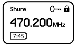 SHURE Handheld Transmitter ADX2FD - Screen Display