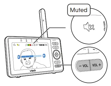 vtech VM902 WiFi 1080p Pan and Tilt Vedio Monitor - Adjust Speker Volume 1