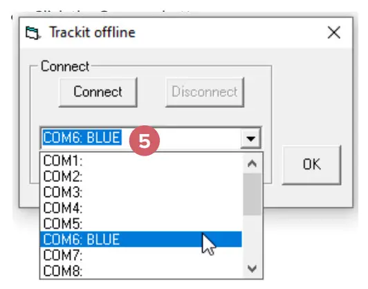 lifelines T4A Amplifier to Trackit+ Software - COM 1
