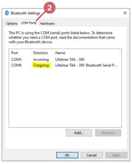 lifelines T4A Amplifier to Trackit+ Software - COM port