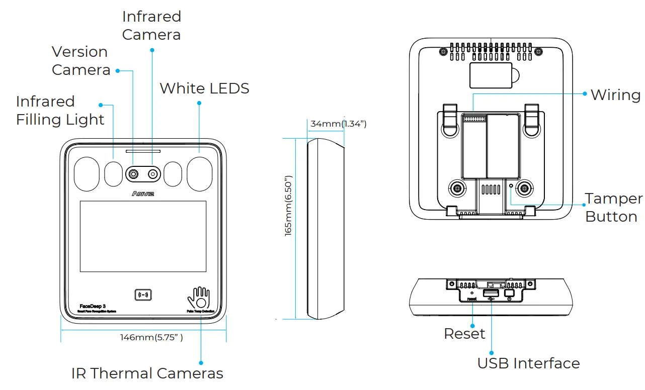 ANVIZ FaceDeep 3 Smart Face Recognition System - Description