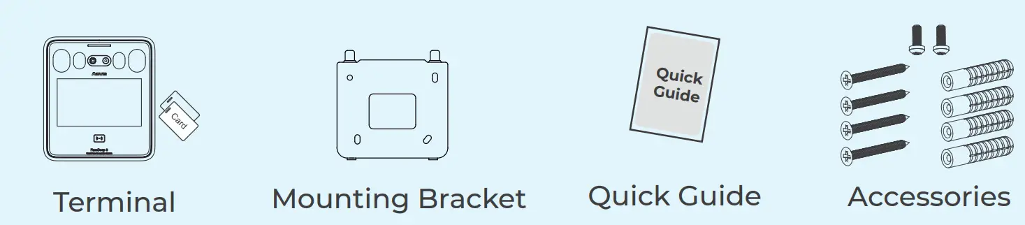 ANVIZ FaceDeep 3 Smart Face Recognition System - Parts List