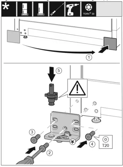Moving the lower bearing parts to the other side