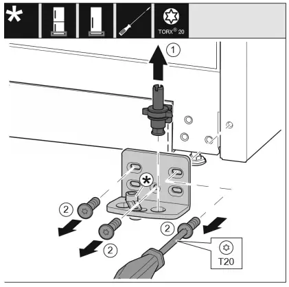 Moving the lower bearing parts to the other side