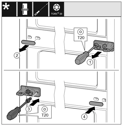 Moving the central bearing parts to the other side