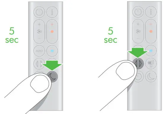 dyson Purifier Hot Plus Cool - button