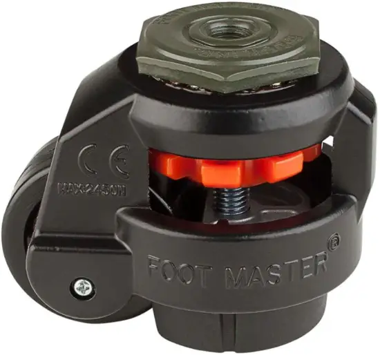 Foot Master GD Series 2 in. Nylon Swivel Flat Black M12 Stem Mounted Leveling Caster with 615 lb