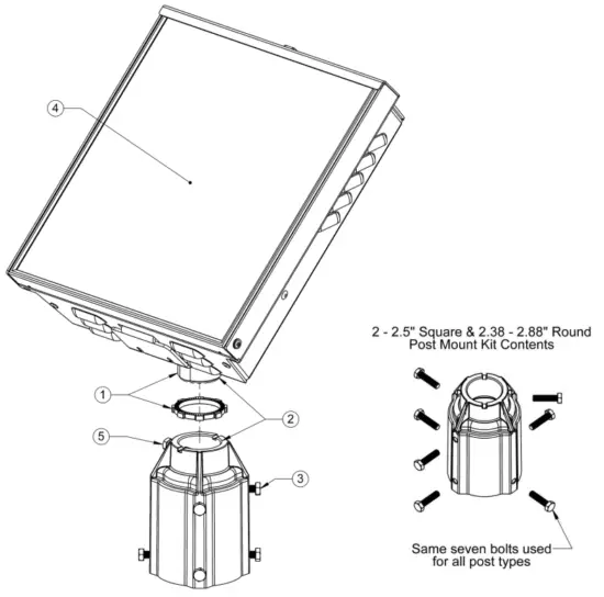 carmanah R920 E F Traffic Flashing Beacon - Square Post