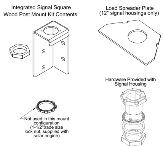 carmanah R920 E F Traffic Flashing Beacon - Square Wood Post