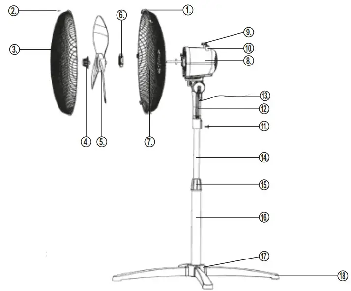 SOMOGYI ELEKTRONICS SF 40 BK M Fan Standing - overview