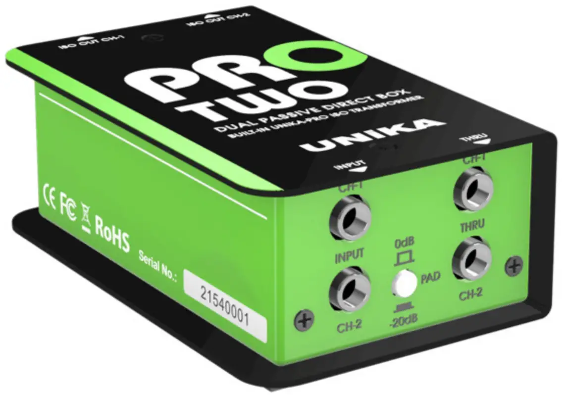 UNiKA PRO Series PRO TWO Audio Interface Dual Passive Direct Box