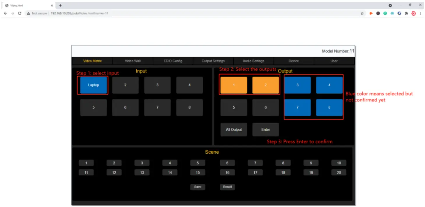 4K2K 4x4 and 8x8 HDMI Matrix Switcher with VW seamless switch and EDID Matrix Switcher control