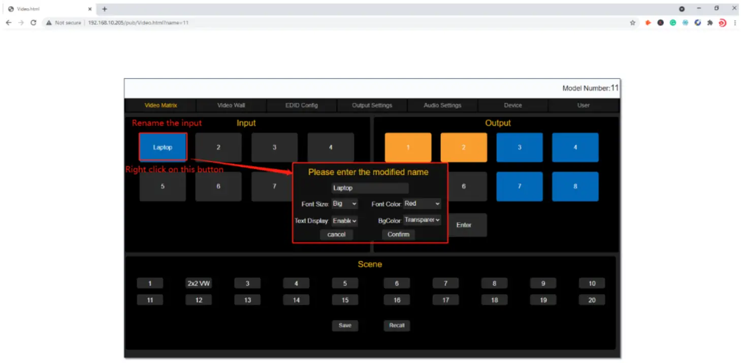 4K2K 4x4 and 8x8 HDMI Matrix Switcher with VW seamless switch and EDID Matrix Switcher control