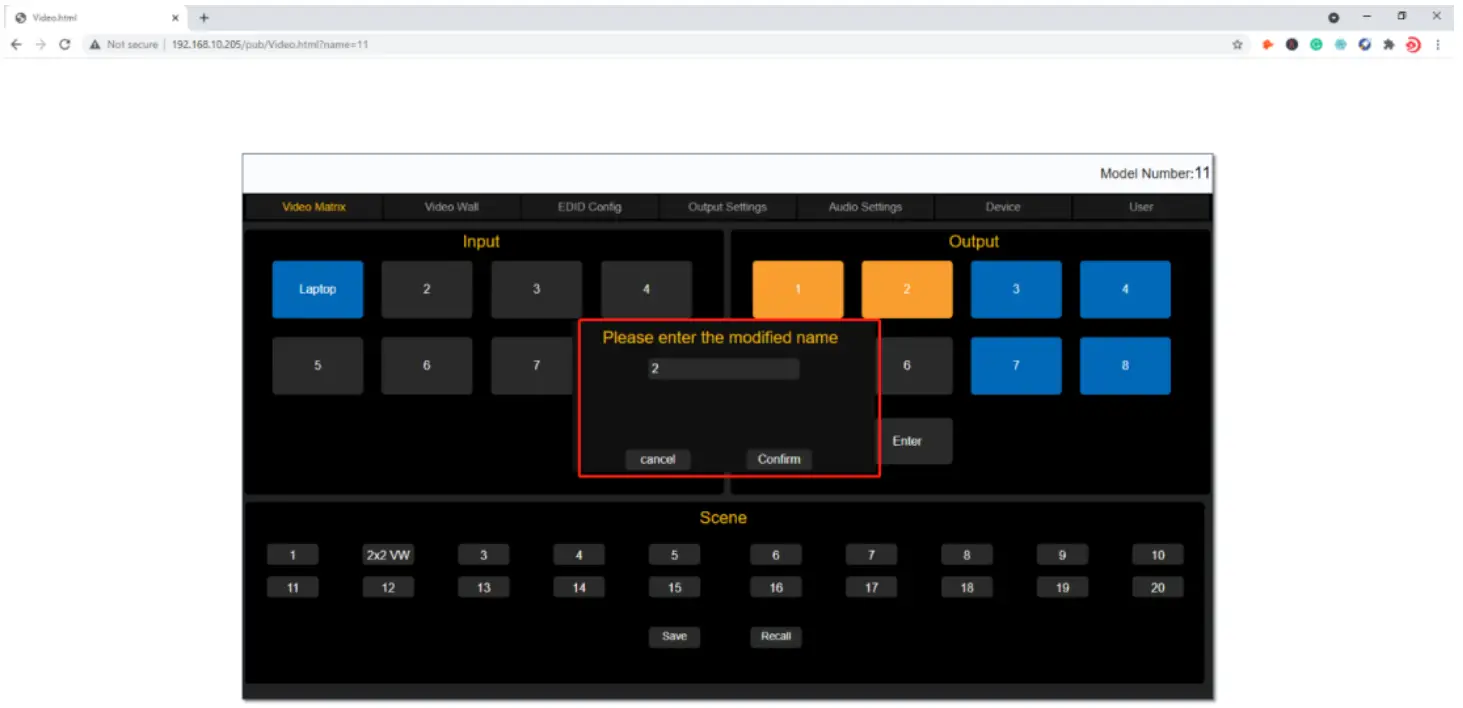 4K2K 4x4 and 8x8 HDMI Matrix Switcher with VW seamless switch and EDID Matrix Switcher control