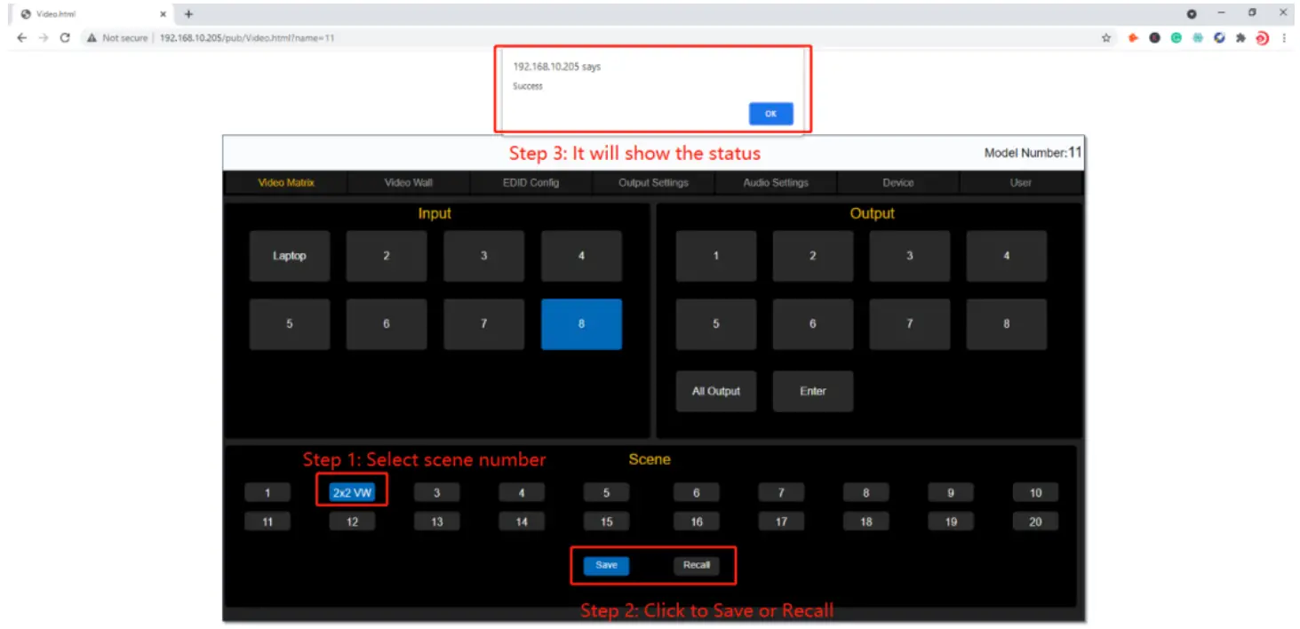 4K2K 4x4 and 8x8 HDMI Matrix Switcher with VW seamless switch and EDID Matrix Switcher control