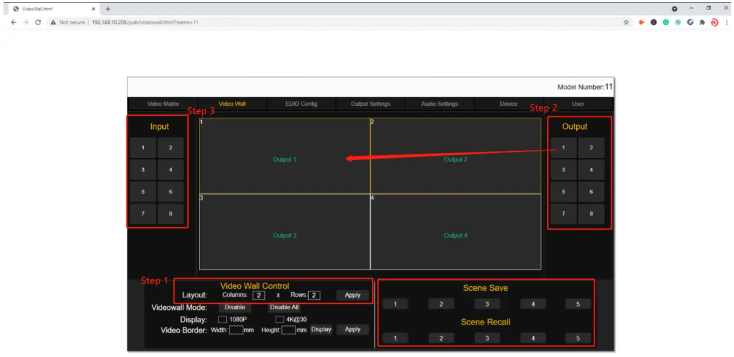 4K2K 4x4 and 8x8 HDMI Matrix Switcher with VW seamless switch and EDID Matrix Switcher control