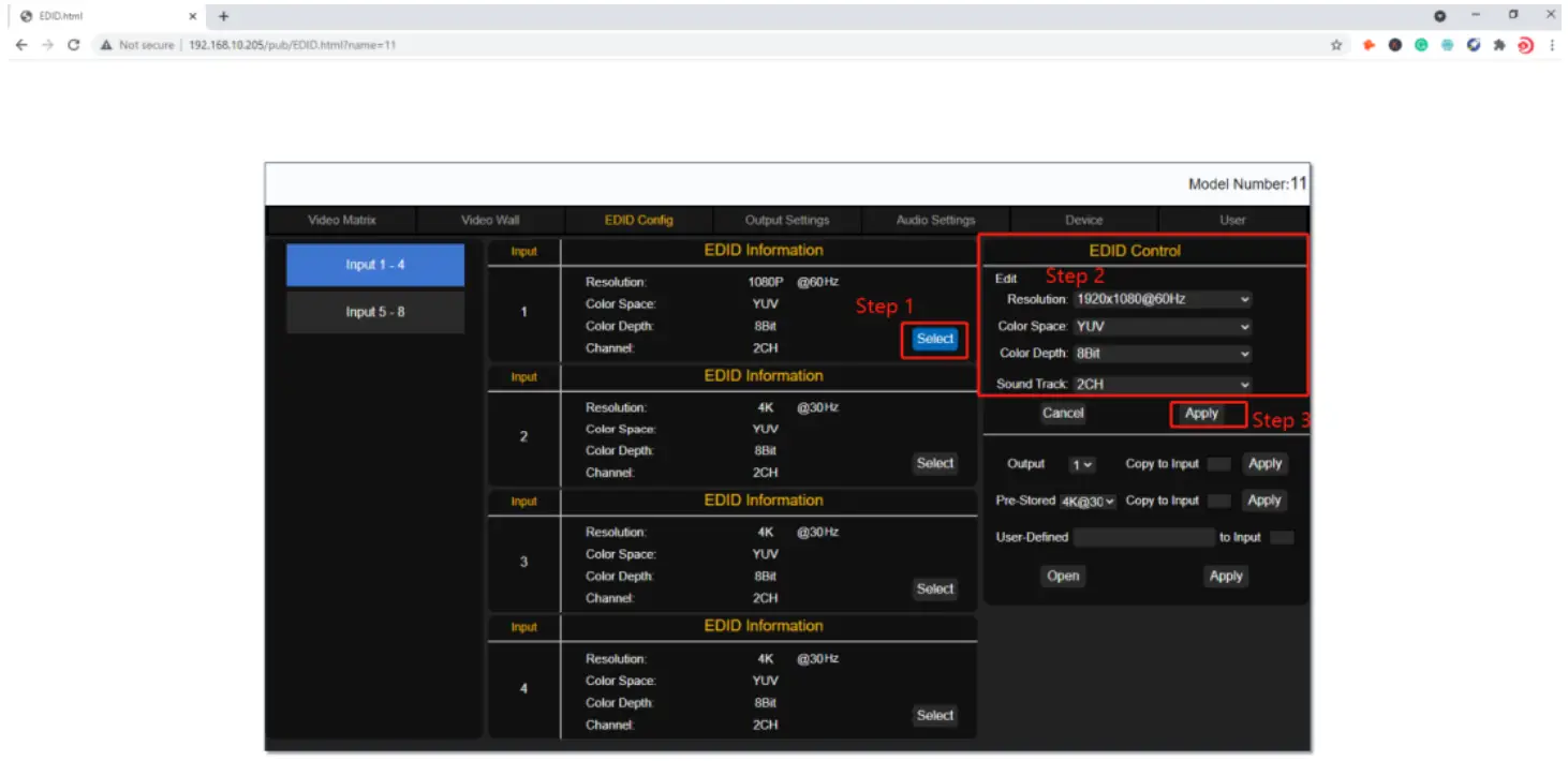 4K2K 4x4 and 8x8 HDMI Matrix Switcher with VW seamless switch and EDID Matrix Switcher control