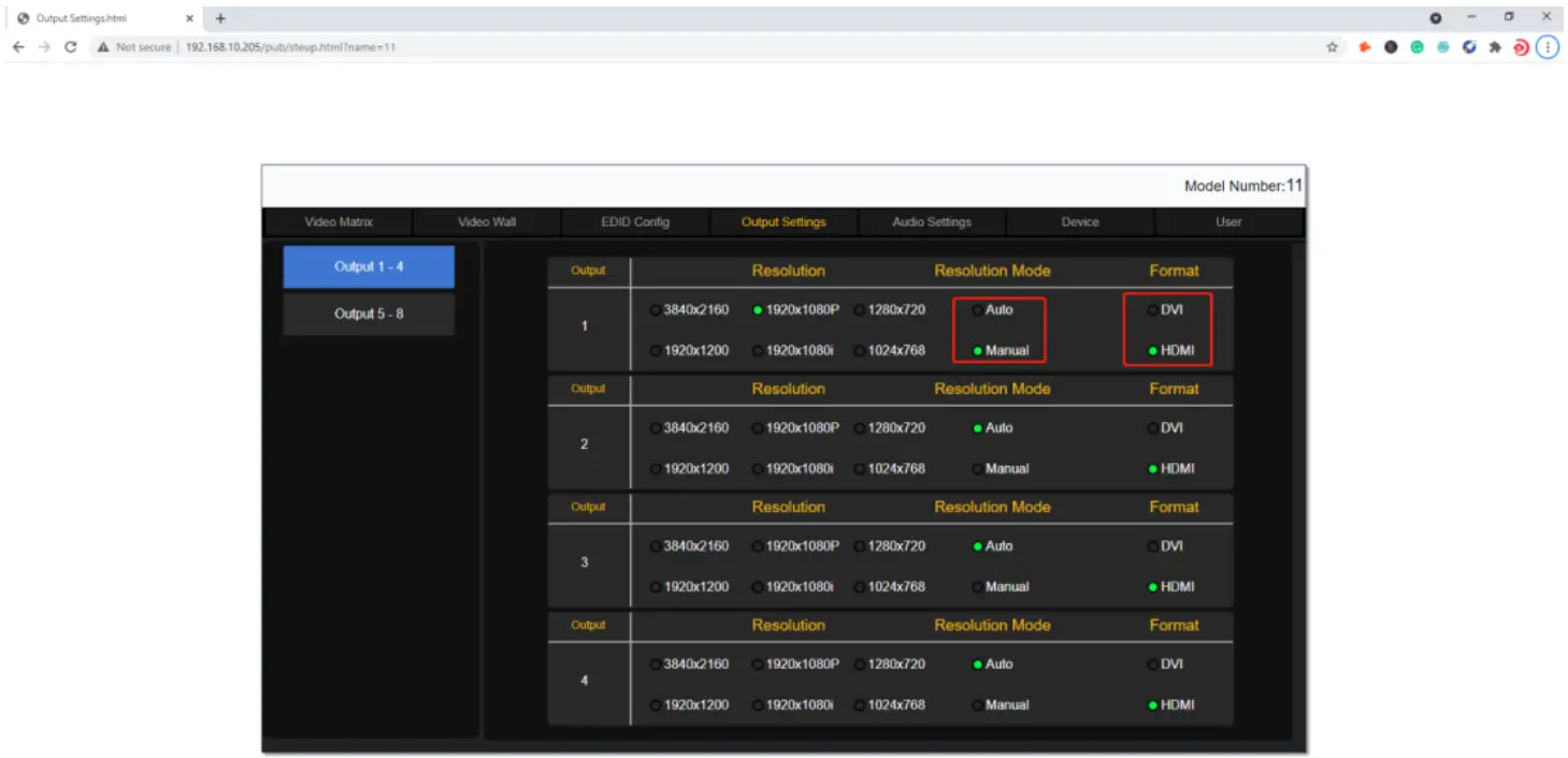4K2K 4x4 and 8x8 HDMI Matrix Switcher with VW seamless switch and EDID Matrix Switcher control