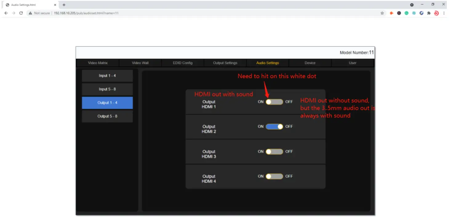 4K2K 4x4 and 8x8 HDMI Matrix Switcher with VW seamless switch and EDID Matrix Switcher control