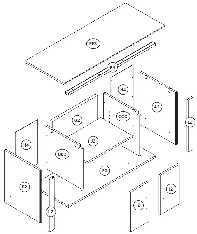 sauder TV Stand - Part Identifi cation