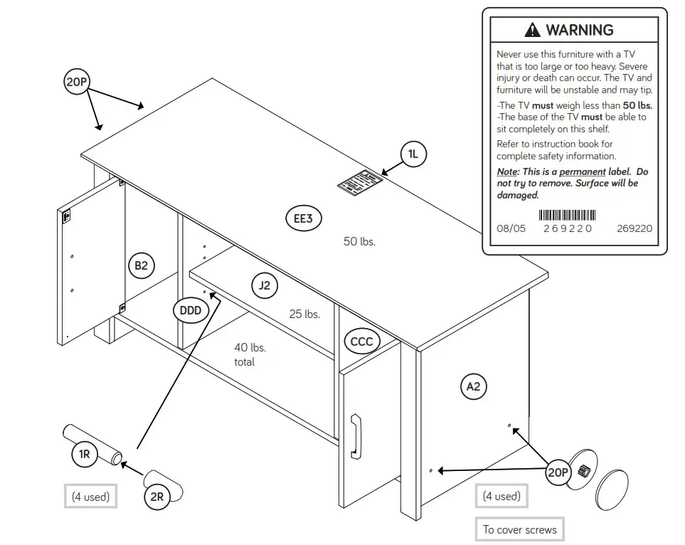sauder TV Stand - Step 10