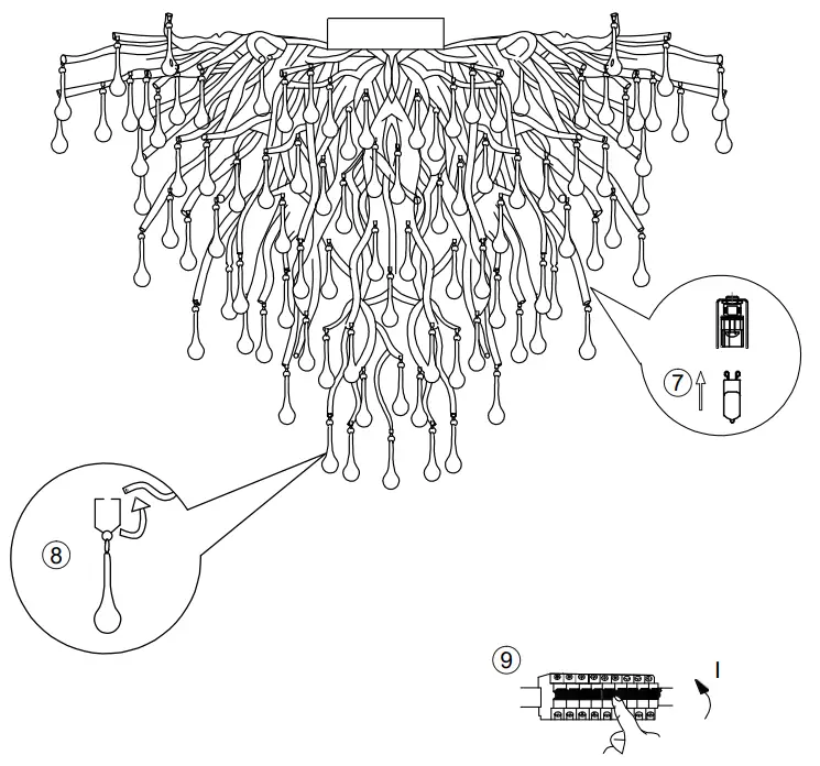 Paul-Neuhaus-ICICLE-chandelier-antique-brass,-10-light-sources-FIG-3